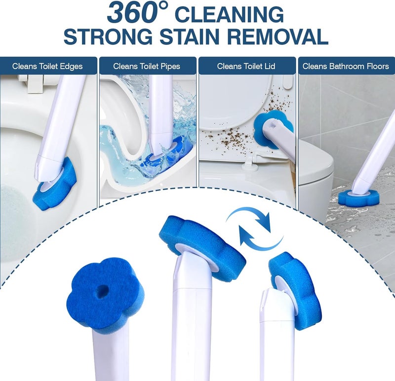 MITINU Disposable Toilet Brush with 136 Refills, Toilet Bowl Wand and Holder, White Toilet Cleaning Brush, Toilet Bowl Wand Kit Wall-Mounted, Toilet Brush Refill for Efficient and Deep Scrub Toilet - Image 4