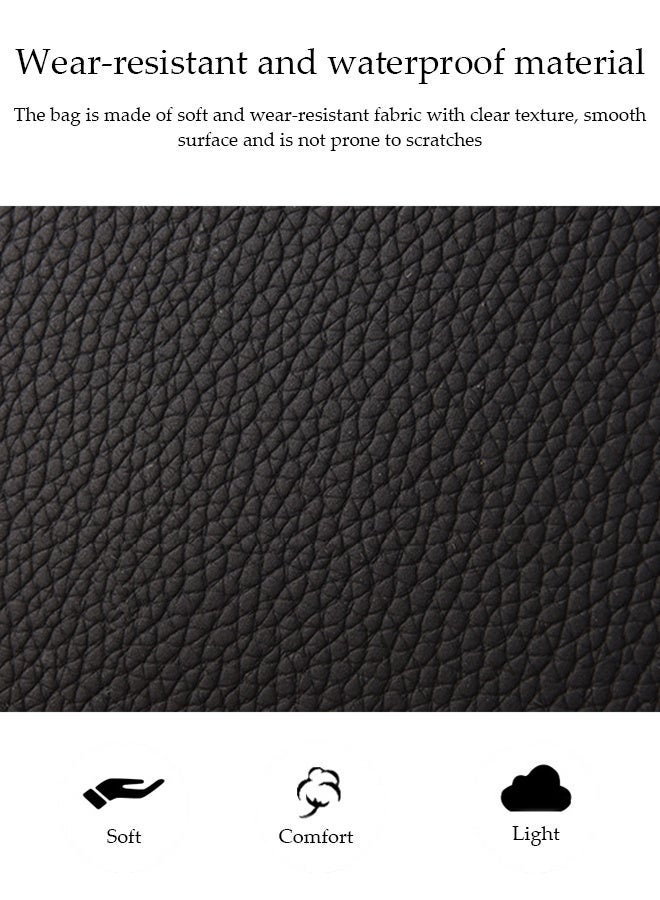 DUNISO Womens Shoulder Bag Soft Leather Messenger Bag Fashionable Embroidered Handbag Lychee Leather Adjustable Shoulder Strap Suitable For Commuting Travel Shopping Storage And Organization - Image 5