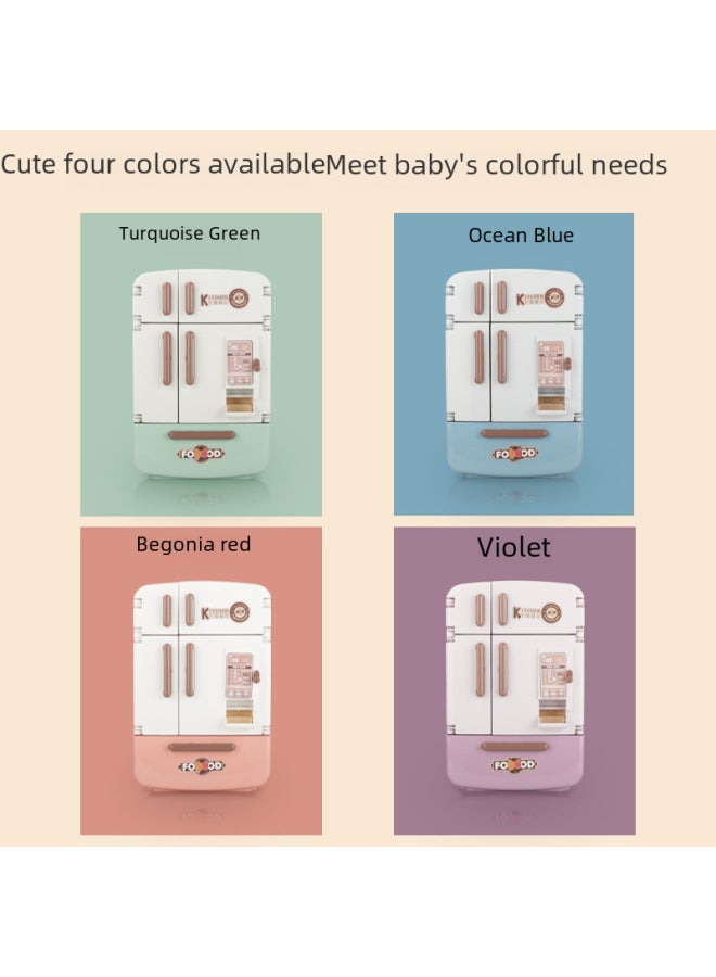 Toy/kitchenware Toy Set Cooking Utensils Plates Cups Cutlery For Kids' Playtime Fun-Color:(2093-2) Purple Refrigerator Toy Suit - Image 3