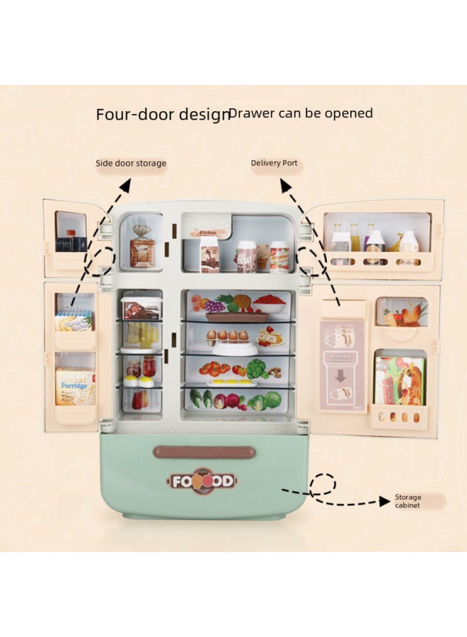 Toy/kitchenware Toy Set Cooking Utensils Plates Cups Cutlery For Kids' Playtime Fun-Color:(2093-2) Purple Refrigerator Toy Suit - Image 5