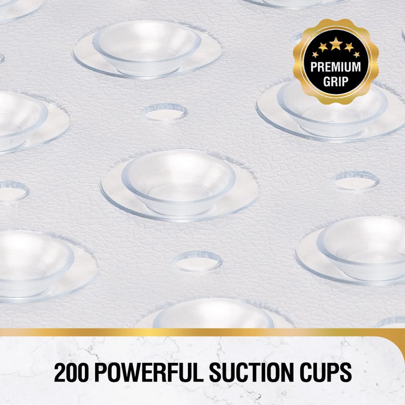 HITSLAM Bath Mat for Tub, Non Slip Bathtub Mat, 40 x 16 Inch Extra Long Bath Tub Mat, Machine Washable Bathroom Shower Mat with Suction Cups and Drain Holes, Soft on Feet, Clear - Image 2