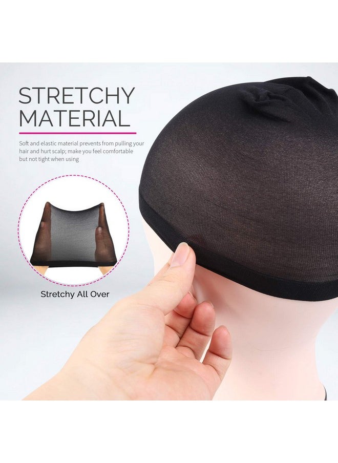 FANDAMEI Wig Caps, 6Pcs Black Stocking Caps For Wigs, Stretchy Nylon Wig Caps For Women, Girls, Kids, Stocking Wig Caps…  - Image 3