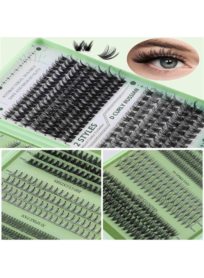 Joudi False Lash DIY Extensions Kit, 551 PCS Reusable Lash Clusters with Bond & Seal, Tweezers, Fluffy Volume Natural Eyelashes for Daily Use (Green) - Image 5