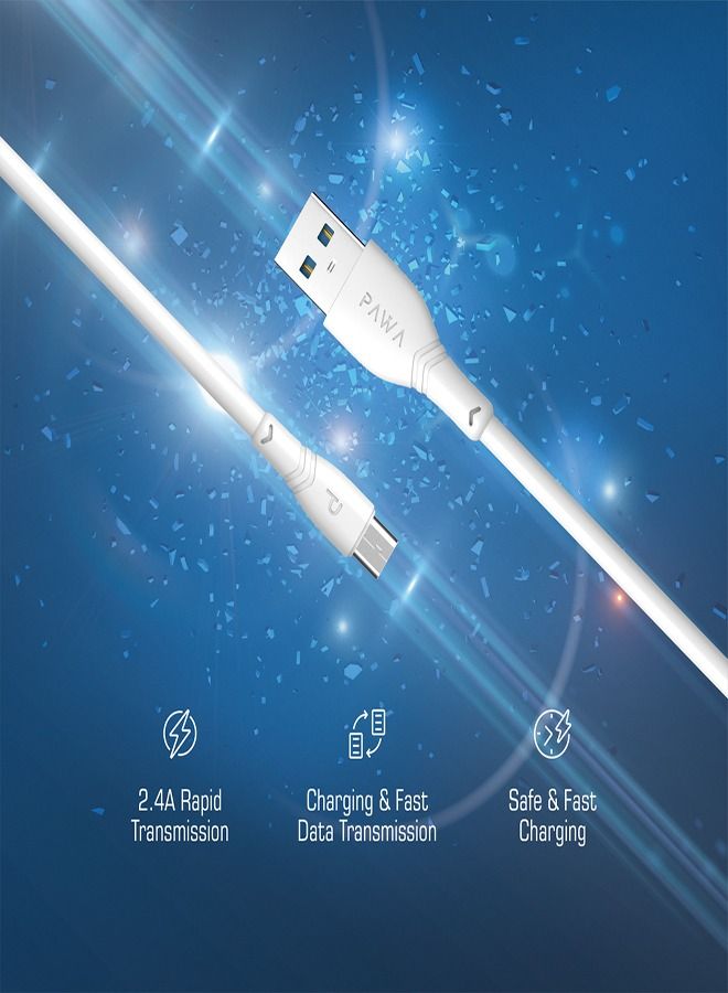 باوا كابل USB-A إلى Micro USB من PVC، مزامنة بيانات، شحن سريع، طول 1.2 متر، توافق عالمي - Image 4