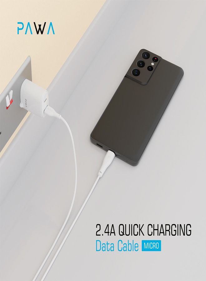 باوا كابل USB-A إلى Micro USB من PVC، مزامنة بيانات، شحن سريع، طول 1.2 متر، توافق عالمي - Image 3