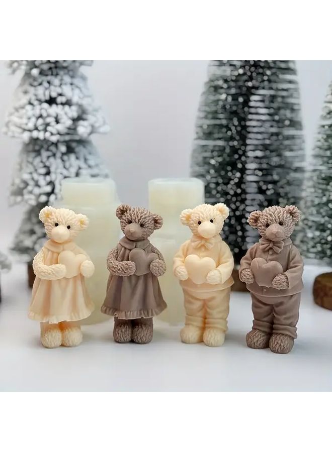 Valentines Day Hugging Couple Teddy Bear Silicone Mold Model 9371 For Candles And Crafts - Image 3