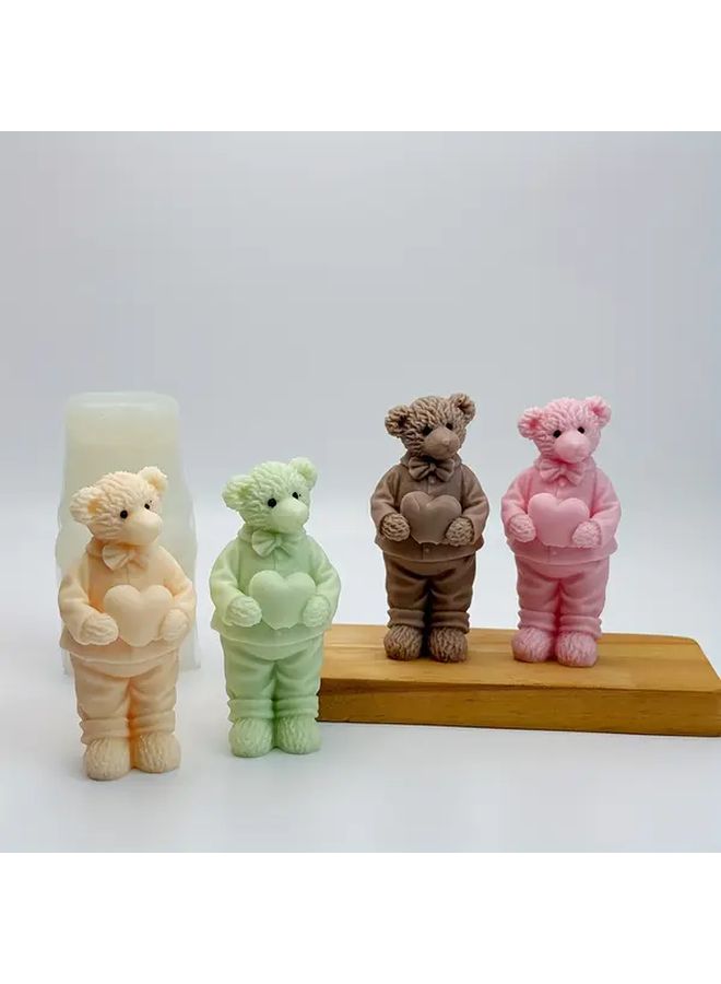 Valentines Day Hugging Couple Teddy Bear Silicone Mold Model 9371 For Candles And Crafts - Image 5