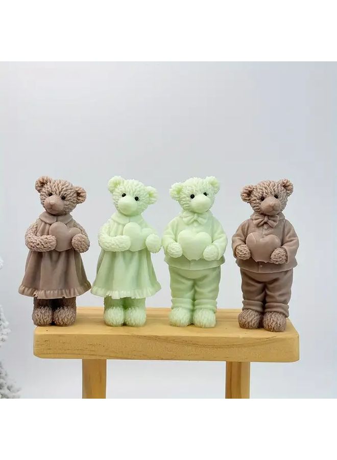 Valentines Day Hugging Couple Teddy Bear Silicone Mold Model 9371 For Candles And Crafts - Image 2