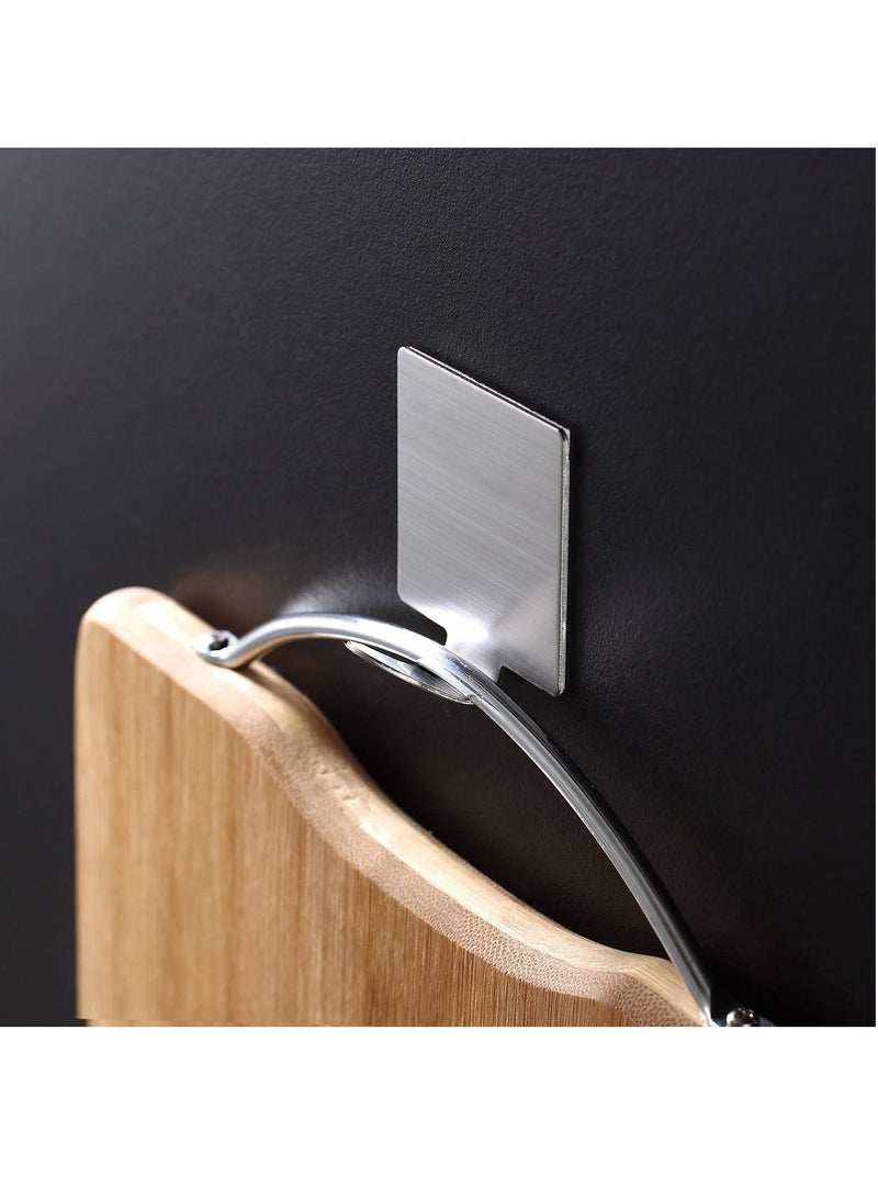 MIRFA Selfadhesive Hooks Stainless Steel Robe Coat Towel Hook Super Power Heavy Duty Wall Mount Key Hook Rack No Drill No Screw Waterproof for Kitchen Bathroom Toilet 4 Pieces  - Image 3