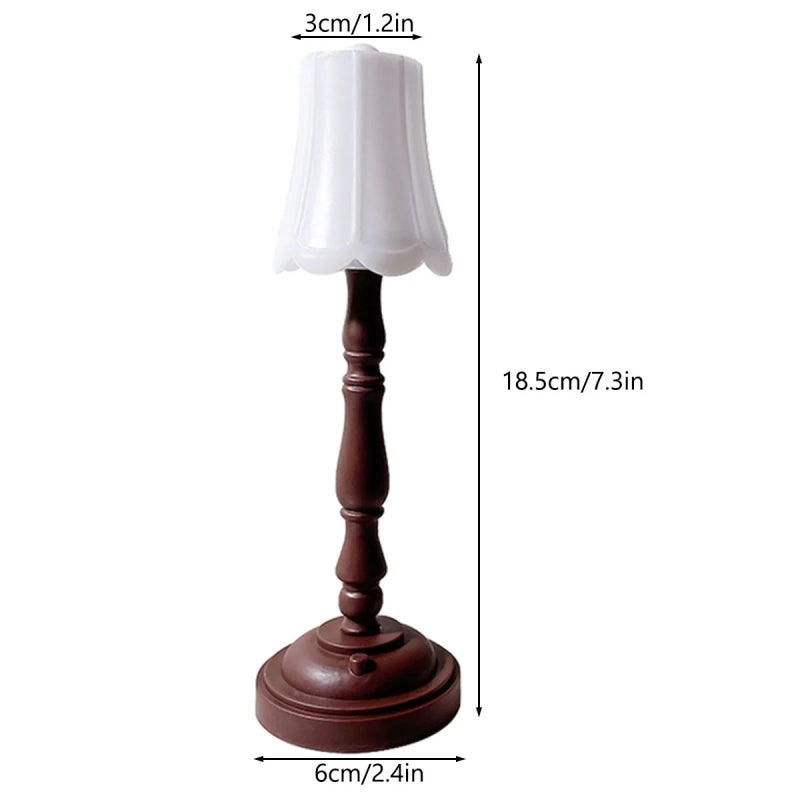 LED Lamp 6 x 6 x 18.5 cm Compact Battery-Operated Bedside Lamp - Eye Protection Ambient Lighting for Bedroom Office Home Decor - Image 2