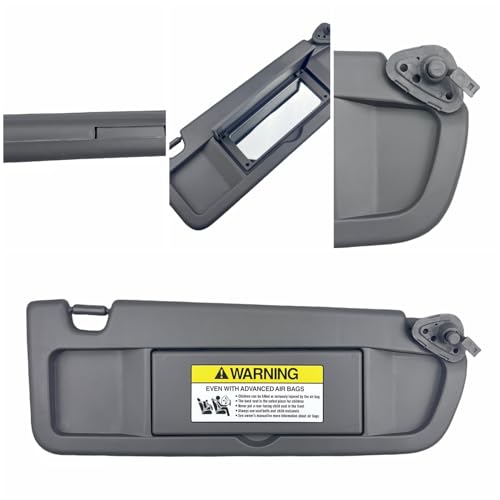 GlymXia Pair of Left and Right Sun Visors with Clips and Screws for Honda Civic 2006 2007 2008 2009 2010 2011 Interior Sun Visor Replacement (Dark Gray) - Image 3