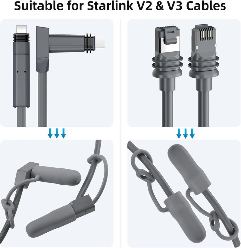 fonken Starlink Cable Silicone Caps Universal Starlink Gen 3 Cable and Gen 2 Cable Plug Waterproof Protective Silicone Covers Router  Antenna Ends Caps Durable AntiDust Plug Caps Starlink Accessories  - Image 2