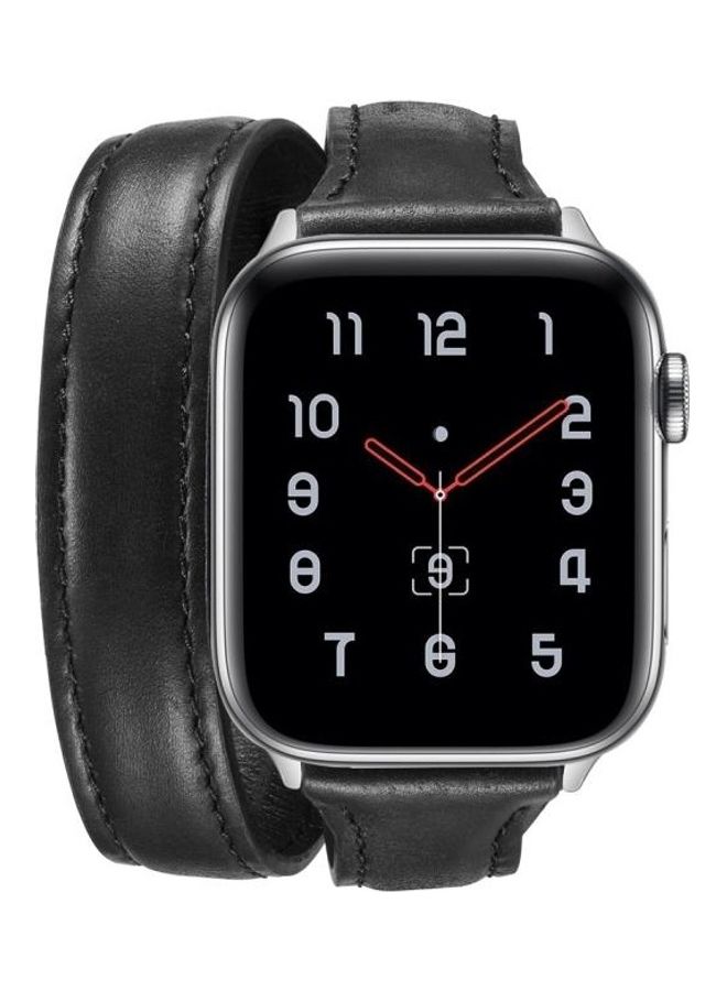 NIBEMINENT Double Loop Replacement Wrist Strap Watchband For Apple Watch Series Wacth 5/4 40mm & 3/2/1 38mm Black  - Image 1