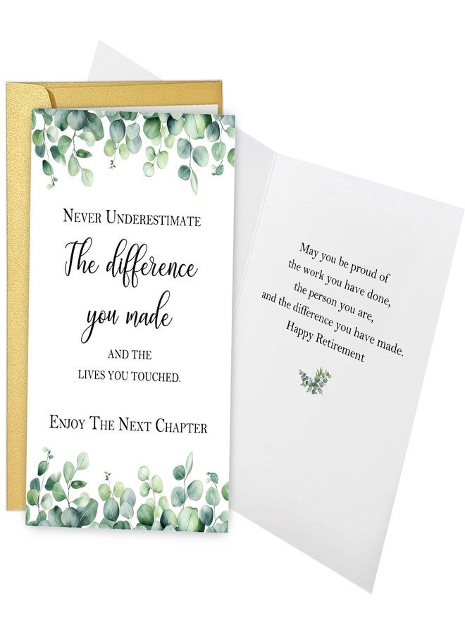 Obbyidk Happy Retirement Card Gift for Women Men, Retirement Decorations for Coworker Friend, Never Underestimate The Difference You Made and The Lives You Touched - Image 1