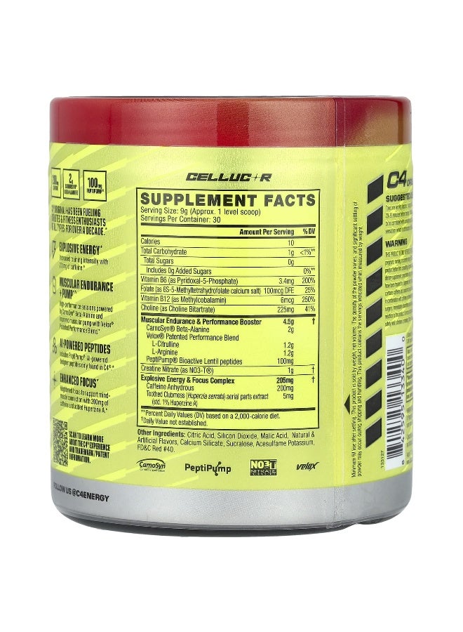 C4  Cellucor C4 / سيلوكور، C4 الأصلي، قبل التمرين، هاواي بانش®، فواكه جوسي ريد®، 9.5 أونصة (270 جرام)  - Image 2