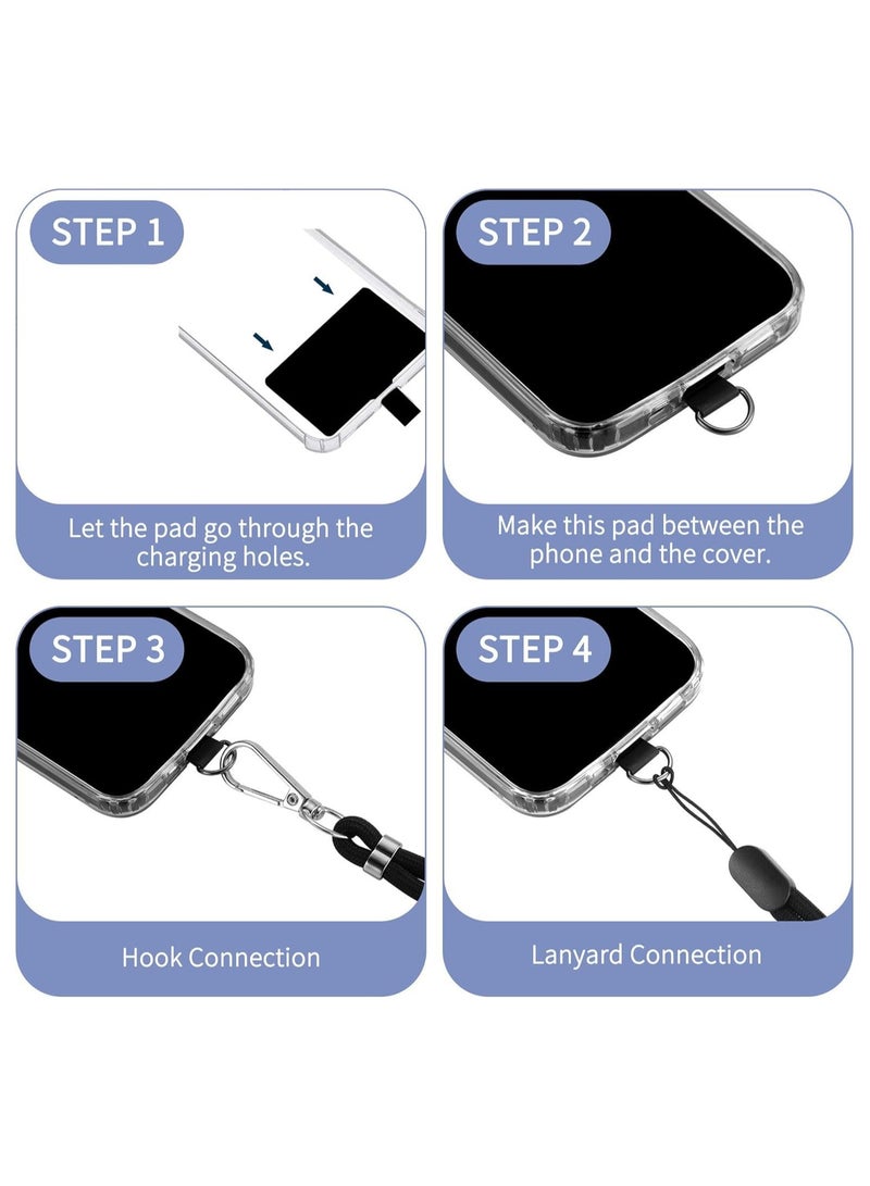 general Cell Phone Lanyard, Adjustable Cell Phone Crossbody Neck Strap, High Quality Thick Rope Elastic, Compatible with iPhone Android Smartphones, Black - Image 3