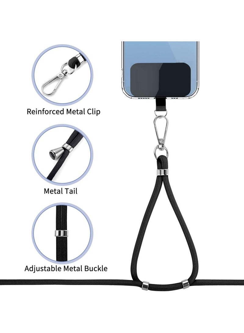 general Cell Phone Lanyard, Adjustable Cell Phone Crossbody Neck Strap, High Quality Thick Rope Elastic, Compatible with iPhone Android Smartphones, Black - Image 4