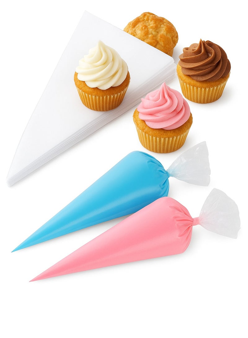 MOMENT Piping Bags,100pcs 24*35cm Anti Burst Disposable Cake Decorating Bags,Non-Slip Pastry Bags-Ideal for Cakes,Cream Frosting and Cookie Decorating - Image 1