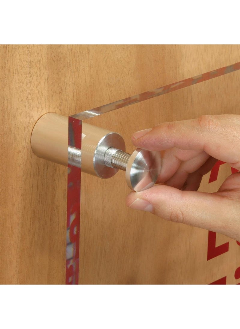 Displays2go Set of Eight 114 x 2 Inch Polished Silver Aluminum Standoff Screws for Mounting Two 3D Sign Displays Four Standoffs Per Sign  - Image 5