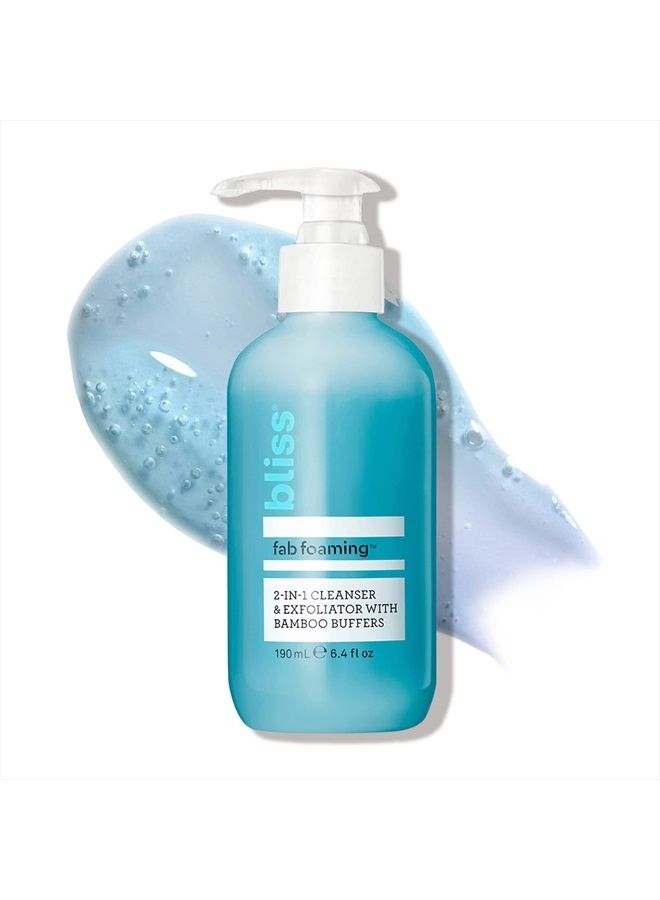 BLISS Fab Foaming 2-In-1 Cleanser & Exfoliator with Bamboo Buffers | Oil-Free Gel | Paraben/ Cruelty Free | 6.4 fl oz - Image 1