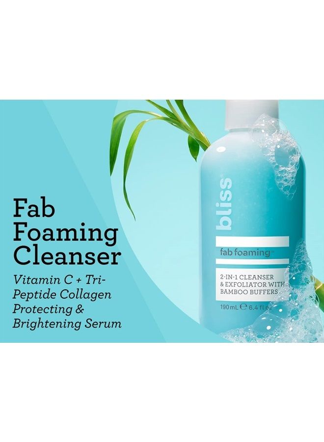 BLISS Fab Foaming 2-In-1 Cleanser & Exfoliator with Bamboo Buffers | Oil-Free Gel | Paraben/ Cruelty Free | 6.4 fl oz - Image 5