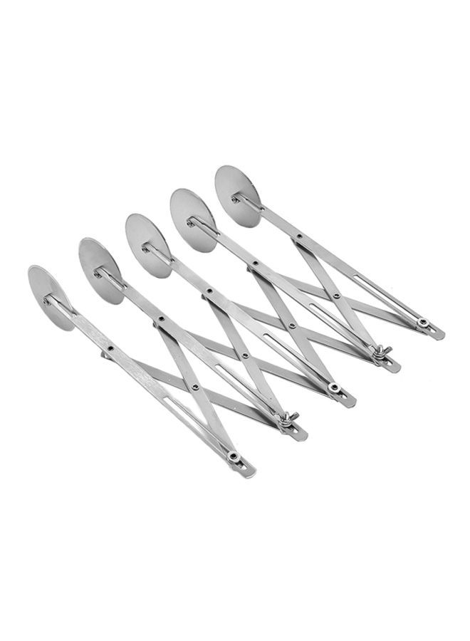 NIBEMINENT 5-Wheel Stainless Steel Pizza Cutter Silver 5.6x24.5centimeter - Image 1