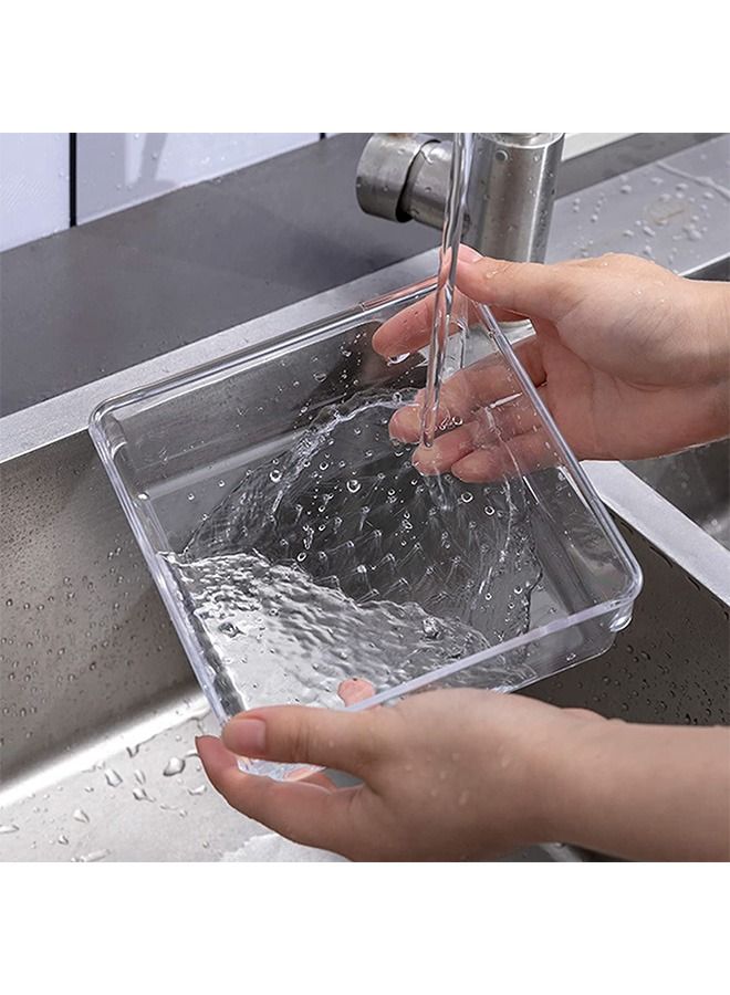 25 PCS Clear Desk Plastic Drawer Organizers Set 4-Size Versatile Bathroom and Vanity Box Trays Storage Bins for Makeup Jewelries Kitchen Bathroom Utensils Gadget and Office (Transparent） - Image 5