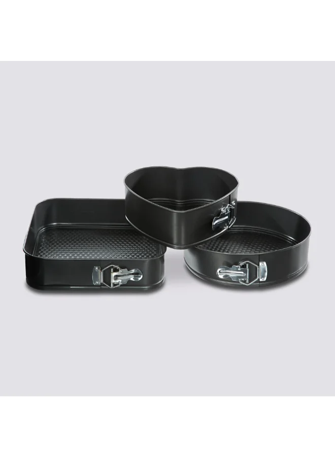 Five Simply Smart 3-Piece Non-Stick Coating Assorted Springform Tin Black 6.8 x 26 x 26 cm 135276
