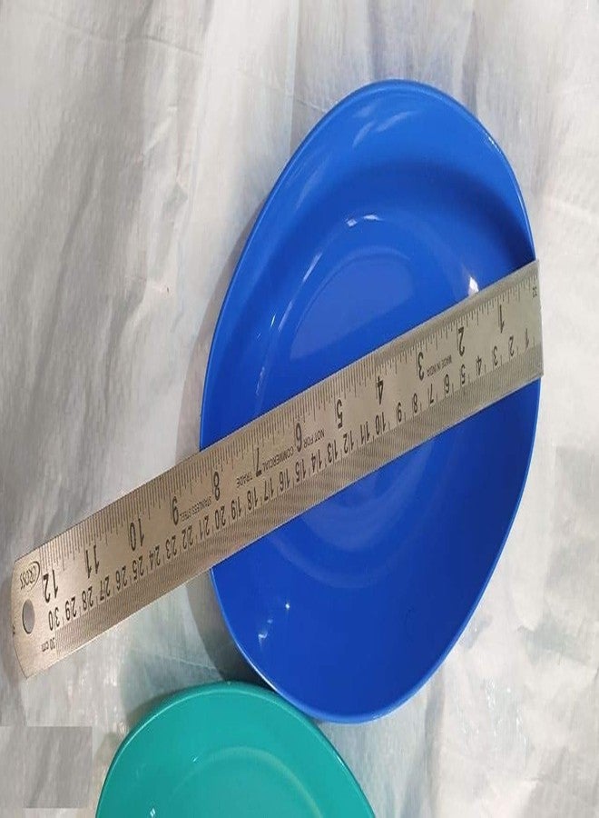 ELEXIQ Small Plastic Eco Bowl for Serving Snacks Food Soup Serving Bowl Microwave Safe Salad Mixing Bowl (21 x 13 x 4 cm, 2) - Image 2