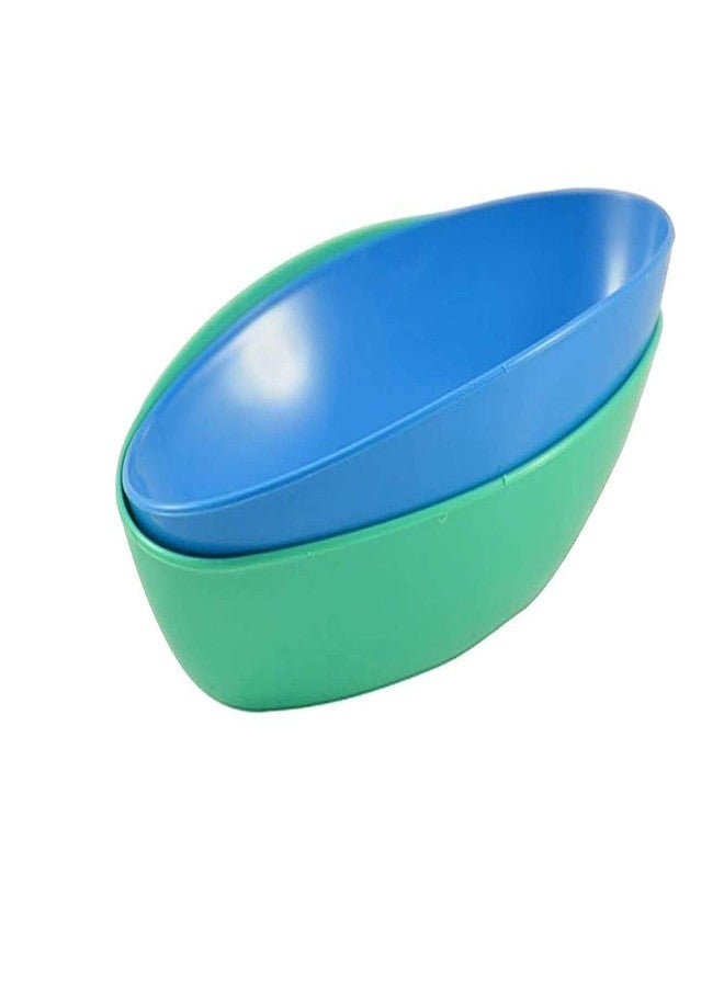 ELEXIQ Small Plastic Eco Bowl for Serving Snacks Food Soup Serving Bowl Microwave Safe Salad Mixing Bowl (21 x 13 x 4 cm, 2) - Image 1