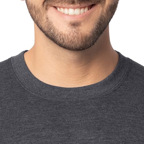 Fruit Of The Loom Mens Eversoft Fleece Crewneck Sweatshirts, Moisture Wicking & Breathable, Sizes S-4x Shirt, Black Heather, Large US - Image 2