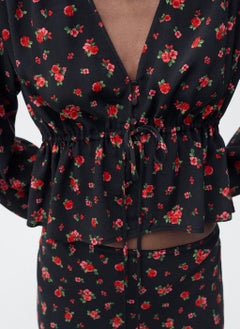 MANGO Ruffled Floral Blouse  - Image 3