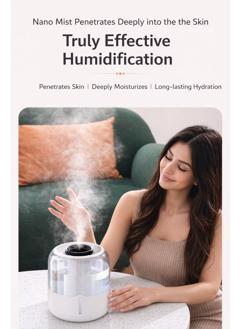 ARNOTEC 4L Smart Ultrasonic Humidifier with Digital Display, Dual Spray Mist, Quiet Operation & Warm Night Light for Bedroom, Living Room & Office - Image 3