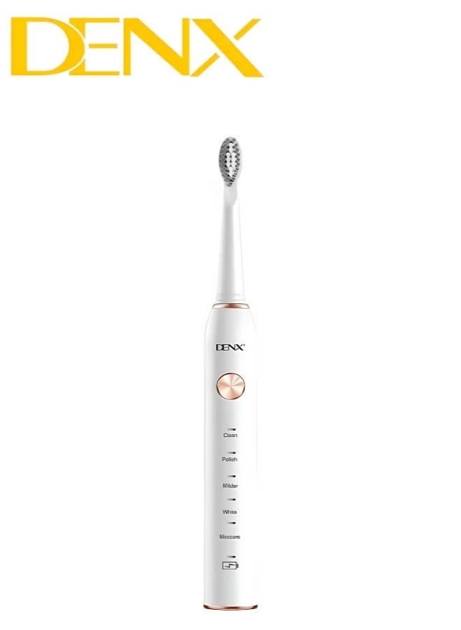 دينكس فرشاة أسنان كهربائية صوتية تضيف لمعانًا لابتسامتك مع 4 رؤوس فرشاة متعددة الالوان - Image 1