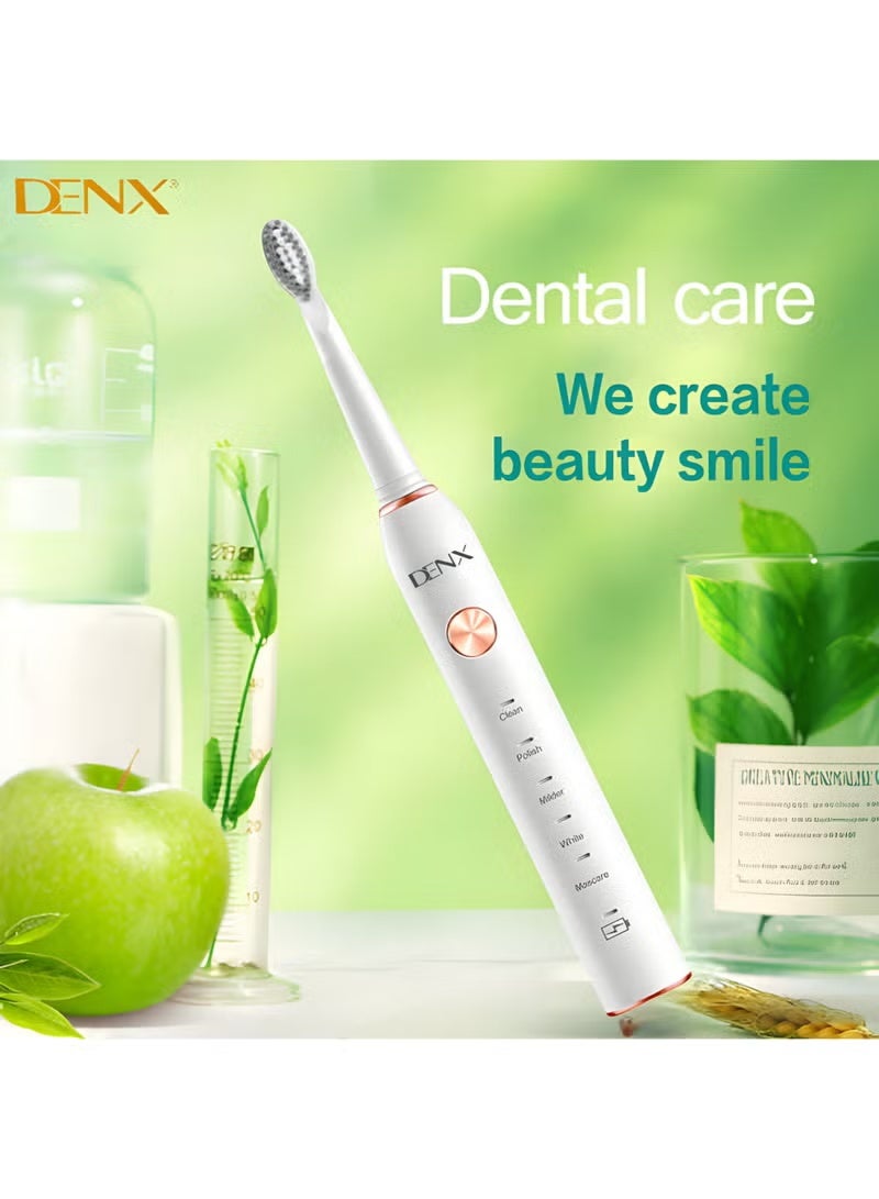 دينكس فرشاة أسنان كهربائية صوتية تضيف لمعانًا لابتسامتك مع 4 رؤوس فرشاة متعددة الالوان - Image 5