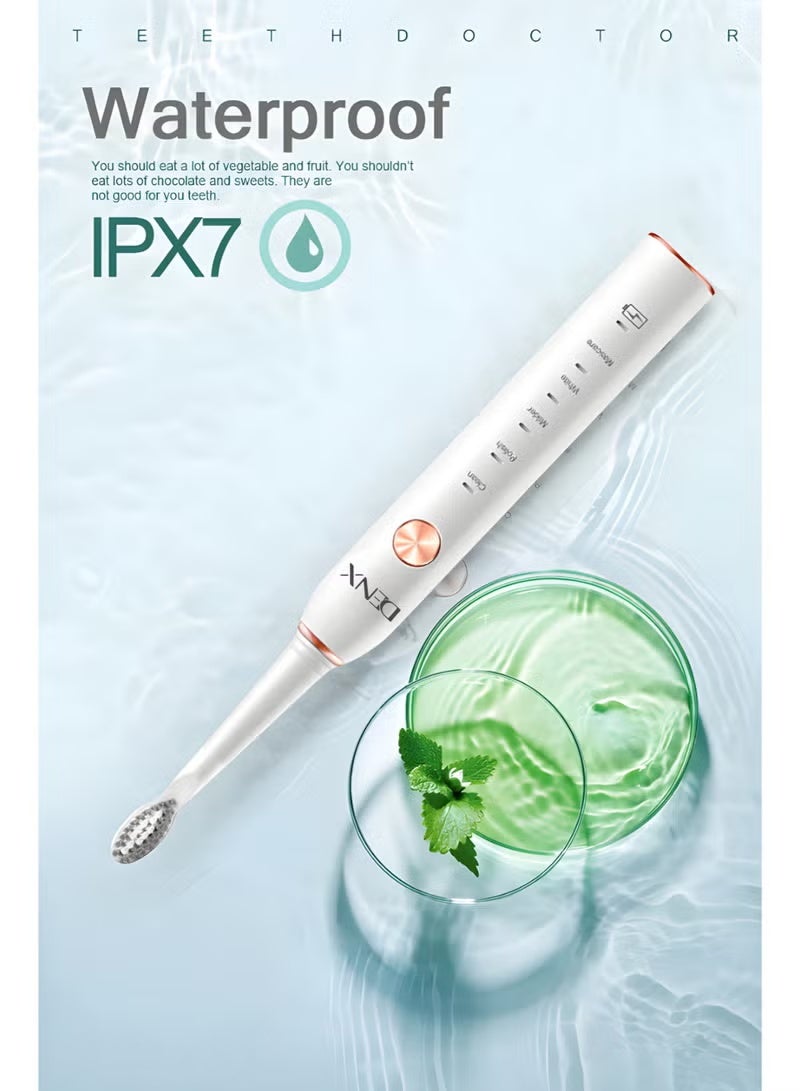 دينكس فرشاة أسنان كهربائية صوتية تضيف لمعانًا لابتسامتك مع 4 رؤوس فرشاة متعددة الالوان - Image 4