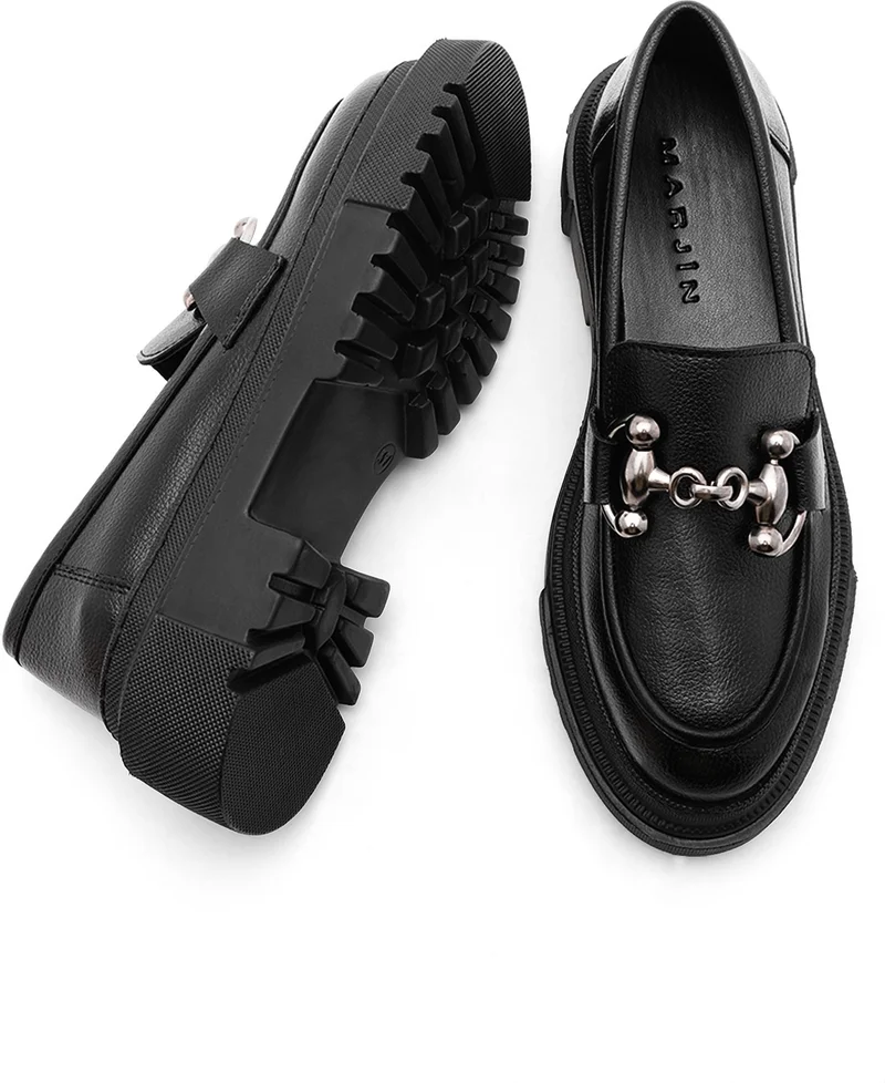 MARJIN Margin Women's Loafer Thick Sole Chain Casual Shoes Forela