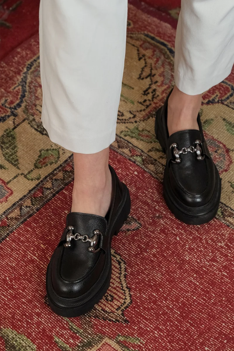 MARJIN Margin Women's Loafer Thick Sole Chain Casual Shoes Forela