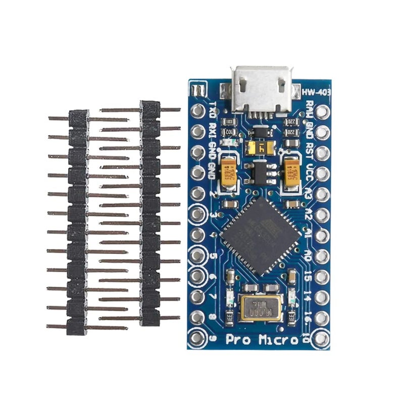 diymore Pro Micro Microcontroller 16MHz 5V with 2-Row Pins Header Module Board ATmega32U4 Module Board Micro USB Pro Micro Development Board Microcontroller