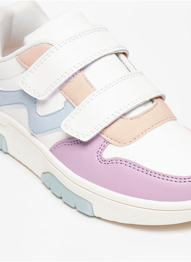 Flora Bella By Shoexpress - Girl's Textured Casual Sneakers Shoes With Hook And Loop Closure - Image 1