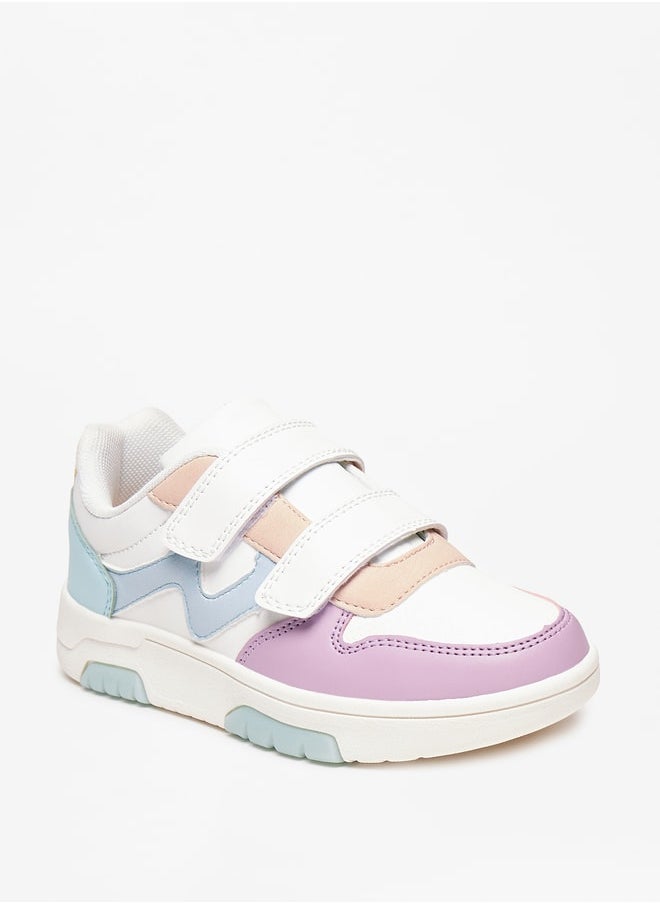 Flora Bella By Shoexpress - Girl's Textured Casual Sneakers Shoes With Hook And Loop Closure - Image 1