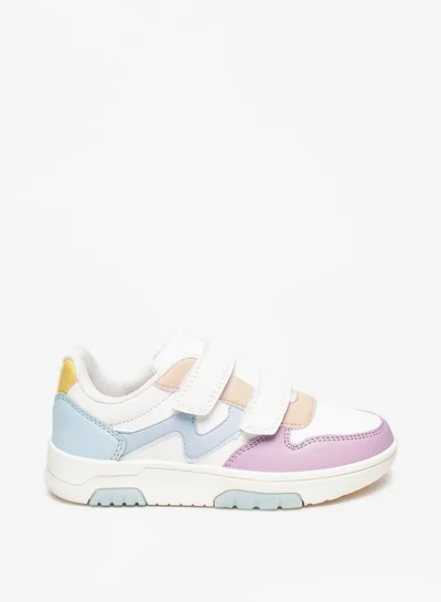فلورا بيلا من شو إكسبرس Girl's Textured Casual Sneakers Shoes With Hook And Loop Closure