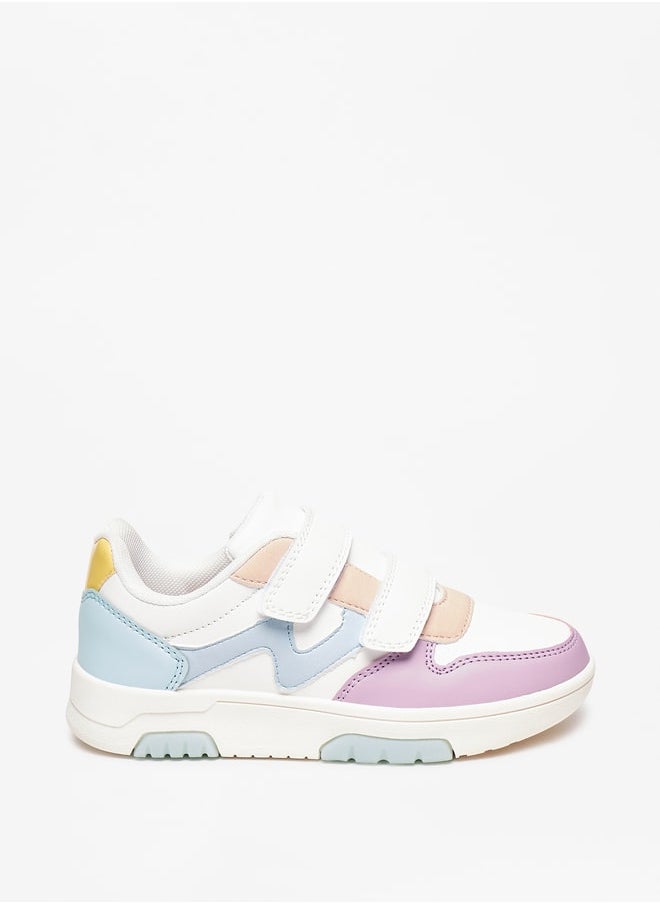 Flora Bella By Shoexpress - Girl's Textured Casual Sneakers Shoes With Hook And Loop Closure - Image 1