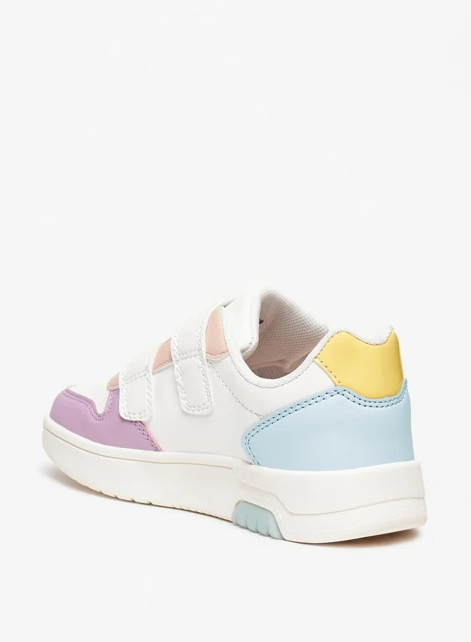 Flora Bella By Shoexpress Girl's Textured Casual Sneakers Shoes With Hook And Loop Closure