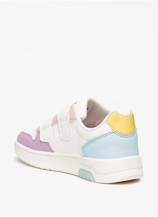 Flora Bella By Shoexpress - Girl's Textured Casual Sneakers Shoes With Hook And Loop Closure - Image 1