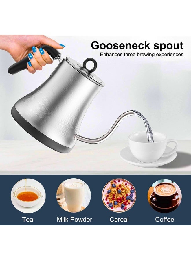 Chase Up Electric Kettle, Gooseneck Kettle with Temperature Control, Stainless Steel Kettle Suitable for Brewing Coffee and Tea,1000W Rapid Heating Electric Kettle,Auto Shut Off,0.8L - Image 3