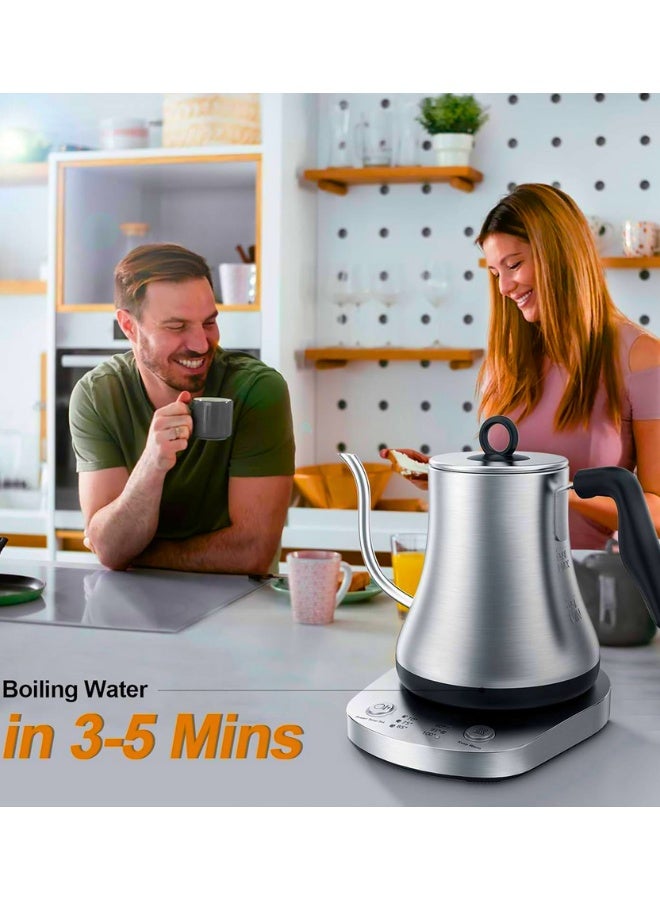 Chase Up Electric Kettle, Gooseneck Kettle with Temperature Control, Stainless Steel Kettle Suitable for Brewing Coffee and Tea,1000W Rapid Heating Electric Kettle,Auto Shut Off,0.8L - Image 2