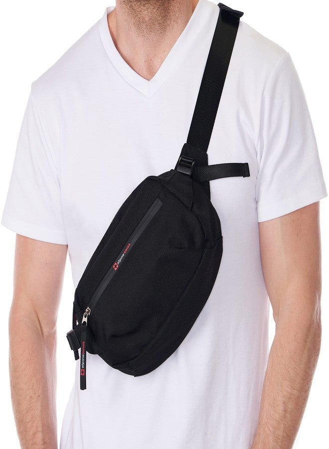 Alpine Swiss Fanny Pack Adjustable Waist Bag Sling Crossbody Chest Pack Bum Bag Black - Image 3