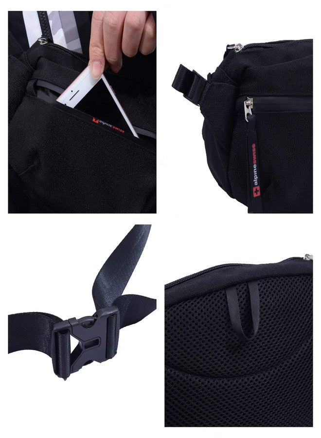 Alpine Swiss Fanny Pack Adjustable Waist Bag Sling Crossbody Chest Pack Bum Bag Black - Image 5