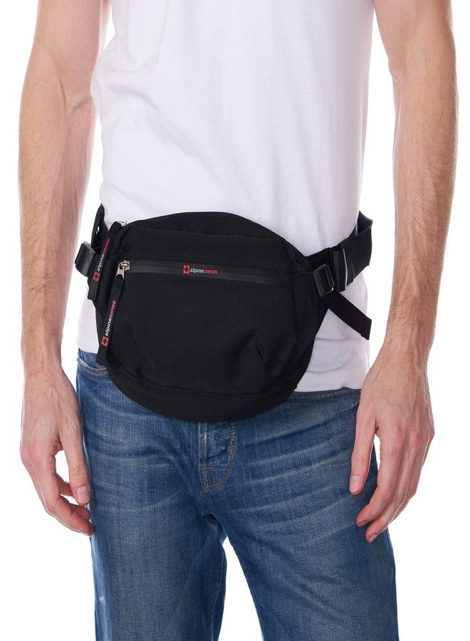 Alpine Swiss Fanny Pack Adjustable Waist Bag Sling Crossbody Chest Pack Bum Bag Black - Image 2